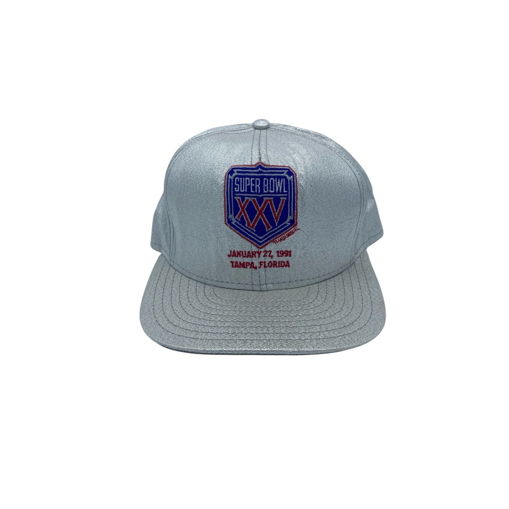 Vintage NFL Super Bowl XXV 1991 Silver Snapback Hat Cap Team NFL RARE